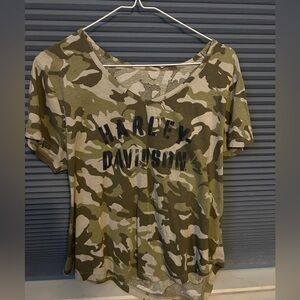 Camo V-neck Shirt